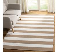 SAFAVIEH Tapis Moderne Pour Salon, Salle à manger, Chambre à coucher - Montauk Collection, Tapis à poil court, Sable et Ivoire, 122 X 183 cm