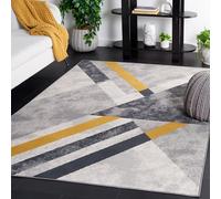 Safavieh Tapis Moderne pour Salon, Salle à Manger, Chambre à Coucher - Odyssey Collection, Tapis à Poil Court, Gris et Noir, 152 x 229 cm