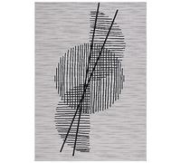 Safavieh Tapis Moderne pour Salon, Salle à Manger, Chambre à Coucher - Odyssey Collection, Tapis à Poil Court, Gris et Noir, 91 x 152 cm