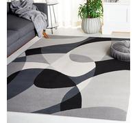 Safavieh Tapis Moderne pour Salon, Salle à Manger, Chambre à Coucher - Odyssey Collection, Tapis à Poil Court, Gris et Noir, 244 x 305 cm