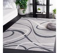 Safavieh Tapis Moderne pour Salon, Salle à Manger, Chambre à Coucher - Odyssey Collection, Tapis à Poil Court, Gris et Ivoire, 244 x 305 cm