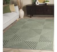 SAFAVIEH Tapis Moderne pour Salon, Salle à Manger, Chambre à Coucher - Selena Collection, Tapis à Poil Court, Vert, 160 X 229 cm