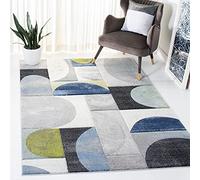 Safavieh Tapis Rectangulaire Moderne Graphique Tressé Collection Hollywood Gris/Bleu 122 x 183 cm