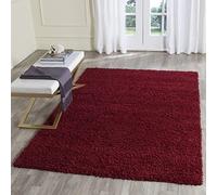 Safavieh Tapis Shag pour Salon, Salle à Manger, Chambre à Coucher - Athens Shag Collection, Tapis à Poil Long, Rouge, 155 X 229 cm