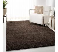 Safavieh Tapis Shag pour Salon, Salle à Manger, Chambre à Coucher - August Shag Collection à Poils Courts, Marron, 91 x 152 cm