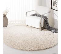 Safavieh Tapis Shag pour Salon, Salle à Manger, Chambre à Coucher - August Shag Collection, Tapis à Poil Court, Ivoire, 122 x 122 cm