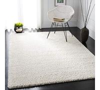 Safavieh Tapis Shag pour Salon, Salle à Manger, Chambre à Coucher - August Shag Collection, Tapis à Poil Court, Ivoire, 244 x 305 cm