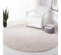 Safavieh Tapis Shag pour Salon, Salle à Manger, Chambre à Coucher - August Shag Collection, Tapis à Poil Court, Beige, 200 x 200 cm