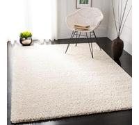 Safavieh Tapis Shag pour Salon, Salle à Manger, Chambre à Coucher - August Shag Collection, Tapis à Poil Court, Ivoire, 160 x 229 cm