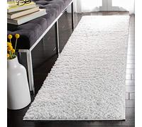 SAFAVIEH Tapis Shag pour Salon, Salle à Manger, Chambre à Coucher - August Shag Collection, Tapis à Poil Court, Blanc, 76 X 183 cm