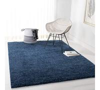 SAFAVIEH Tapis Shag pour Salon, Salle à Manger, Chambre à Coucher - August Shag Collection, Tapis à Poil Court, Bleu Marine, 160 X 229 cm