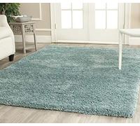 SAFAVIEH Tapis Shag Pour Salon, Salle à manger, Chambre à coucher - California Shag Collection, Tapis à poil long, Bleu clair, 122 X 183 cm