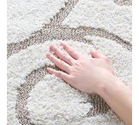 SAFAVIEH Tapis Shag pour Salon, Salle à Manger, Chambre à Coucher - Florida Shag Collection, Poils Hauts, Ivoire et Beige, 122 X 183 cm