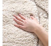 Safavieh Tapis Shag pour Salon, Salle à Manger, Chambre à Coucher - Florida Shag Collection, Tapis à Poil Long, Crème et Beige, 99 X 160 cm