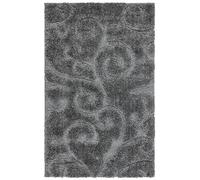 Safavieh Tapis Shag pour Salon, Salle à Manger, Chambre à Coucher - Florida Shag Collection, Tapis à Poil Long, Gris, 61 x 91 cm