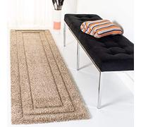 Safavieh Tapis Shag pour Salon, Salle à Manger, Chambre à Coucher - Florida Shag Collection, Tapis à Poil Long, Beige et Beige, 68 x 122 cm