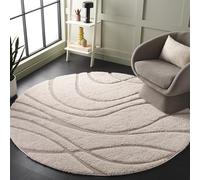 Safavieh Tapis Shag pour Salon, Salle à Manger, Chambre à Coucher - Florida Shag Collection, Tapis à Poil Long, Crème et Beige, 122 X 183 Cm