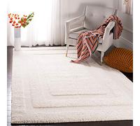 Safavieh Tapis Shag pour Salon, Salle à Manger, Chambre à Coucher - Florida Shag Collection, Tapis à Poil Long, Crème et Crème, 244 x 305 cm
