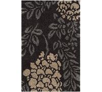 SAFAVIEH Tapis Shag Pour Salon, Salle à manger, Chambre à coucher - Florida Shag Collection, Tapis à poil long, Marron foncé et gris, 69 X 122 cm