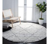 Safavieh Tapis Shag pour Salon, Salle à Manger, Chambre à Coucher - Fontana Shag Collection, Tapis à Poil Court, Gris, 201 X 201 Cm