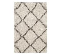 Safavieh Tapis Shag pour Salon, Salle à Manger, Chambre à Coucher - Hudson Shag Collection, Tapis à Poil Long, Ivoire et Gris, 65 x 112 cm