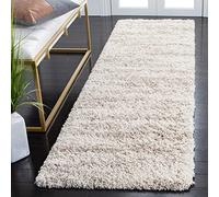 Safavieh Tapis Shag pour Salon, Salle à Manger, Chambre à Coucher - Hudson Shag Collection, Tapis à Poil Long, Ivoire et Beige, 80 x 180 cm