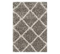 Safavieh Tapis Shag pour Salon, Salle à Manger, Chambre à Coucher - Hudson Shag Collection, Tapis à Poil Long, Gris et Ivoire, 66 x 112 cm