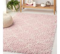 Safavieh Tapis Shag pour Salon, Salle à Manger, Chambre à Coucher - Hudson Shag Collection, Tapis à Poil Long, Ivoire et Rose, 122 X 183 cm