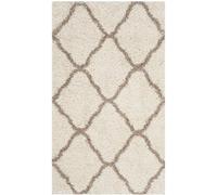 Safavieh Tapis Shag pour Salon, Salle à Manger, Chambre à Coucher - Hudson Shag Collection, Tapis à Poil Long, Ivoire et Beige, 122 X 183 cm