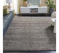 Safavieh Tapis Shag pour Salon, Salle à Manger, Chambre à Coucher - Milan Shag Collection, Tapis à Poil Long, Gris, 244 X 305 cm