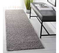 Safavieh Tapis Shag pour Salon, Salle à Manger, Chambre à Coucher - Primo Shag Collection, Tapis à Poil Long, Gris Clair, 66 X 244 cm