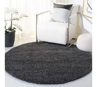 Safavieh Tapis Shag, Tissé Polypropylène Tapis Rond en Gris Foncé, 121 X 121 cm