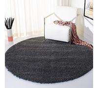 Safavieh Tapis Shag, Tissé Polypropylène Tapis Rond en Gris Foncé, 200 X 200 cm