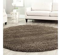 Safavieh Tapis Shag, Tissé Polypropylène Tapis Rond en Moka, 121 X 121 cm