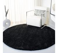 Safavieh Tapis Shag, Tissé Polypropylène Tapis Rond en Noir, 121 X 121 cm