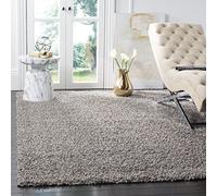 Safavieh Tapis Shaggy pour Salon, Salle à Manger, Chambre à Coucher - Collection Athènes à Poils Longs - Gris Clair - 183 x 274 cm