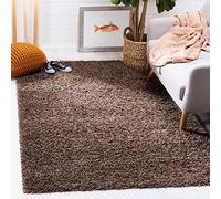 Safavieh Tapis Shaggy pour Salon, Salle à Manger, Chambre à Coucher - Collection Athènes à Poils Longs Taupe 91 x 152 cm