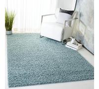 Safavieh Tapis Shaggy pour Salon, Salle à Manger, Chambre à Coucher - Collection Athènes Shag à Poils Longs, écume de mer, 155 x 229 cm