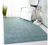 Safavieh Tapis Shaggy pour Salon, Salle à Manger, Chambre à Coucher - Collection Athènes Shag à Poils Longs, écume de mer, 91 x 152 cm