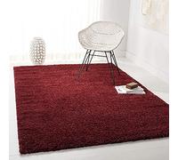 Safavieh Tapis Shaggy pour Salon, Salle à Manger, Chambre à Coucher - Collection August Shag - Poils Courts - Bordeaux - 91 x 152 cm