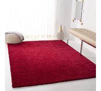 Safavieh Tapis Shaggy pour Salon, Salle à Manger, Chambre à Coucher - Collection August Shag - Poils Courts - Rouge - 160 x 229 cm
