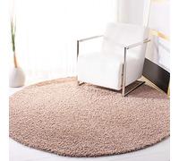 Safavieh Tapis Shaggy pour Salon, Salle à Manger, Chambre à Coucher - Collection Primo Shag - Poils Longs - Beige - 201 x 201 cm