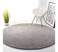 Safavieh Tapis Shaggy pour Salon, Salle à Manger, Chambre à Coucher - Collection Primo Shag - Poils Longs - Gris Clair - 201 x 201 cm