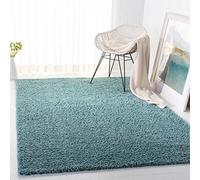 Safavieh Tapis Shaggy pour Salon, Salle à Manger, Chambre à Coucher - Collection Primo Shag - Poils Longs - Aqua, 122 x 183 cm