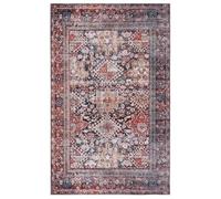 SAFAVIEH Tapis Traditionnel idéal pour Les Zones très fréquentées - Collection Tucson, Poils Courts, Bleu Marine et Rouille, 122 x 183 cm