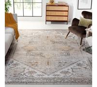 Safavieh Tapis Traditionnel - Lavable en Machine et antidérapant - Idéal pour Les Zones à Fort Passage - Tucson Collection, Tapis à Poil Court, Sauge et Ivoire, 76 X 122 cm