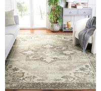 Safavieh Tapis Traditionnel - Lavable en Machine et Antidérapant - Idéal pour Les Zones à Fort Passage - Tucson Collection, Tapis à Poil Court, Sauge et Ivoire, 160 x 230 cm
