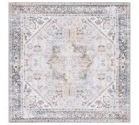 Safavieh Tapis Traditionnel - Lavable en Machine et antidérapant - Idéal pour Les Zones à Fort Passage - Tucson Collection, Tapis à Poil Court, Beige et Gris, 120 X 180 cm