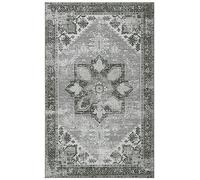 Safavieh Tapis Traditionnel - Lavable en Machine et antidérapant - Idéal pour Les Zones à Fort Passage - Tucson Collection, Tapis à Poil Court, Bleu Clair et Bleu, 122 X 122 cm