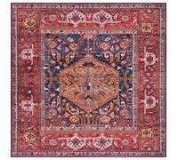 Safavieh Tapis Traditionnel - Lavable en Machine et Antidérapant - Optimal pour Les Zones à Fort Passage - Tucson Collection, Tapis à Poil Court, Rouille et Bleu Marine, 122 X 122 Cm